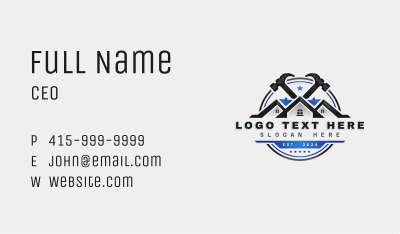 House Roofing Hammer Business Card Image Preview