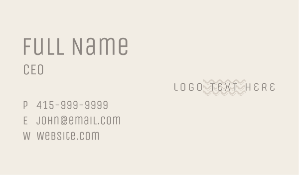 Vintage  Wave Wordmark Business Card Design Image Preview