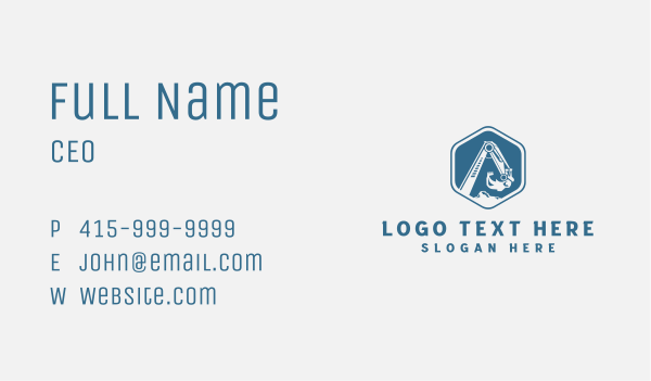 Hexagon Excavator Industrial Construction Business Card Design Image Preview