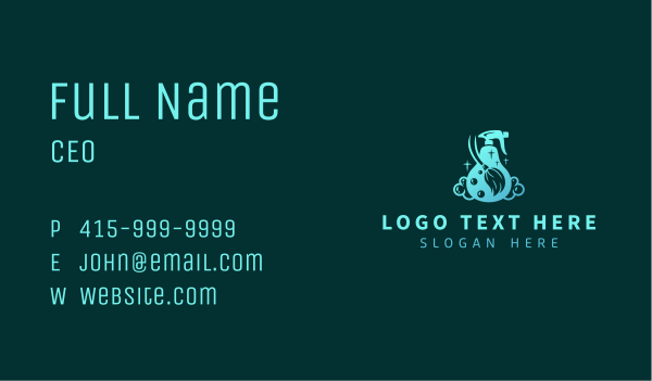 Sanitation Cleaning Spray Business Card Design Image Preview