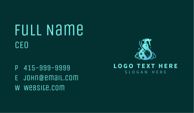 Sanitation Cleaning Spray Business Card Image Preview