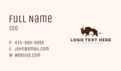 Buffalo Bison Mountain Business Card Image Preview