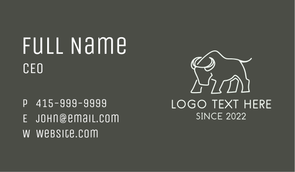 Wild Ox Bull Fighter Business Card Design Image Preview