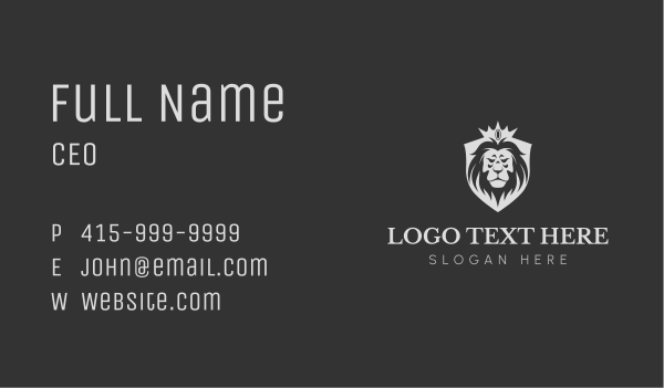 Royal Crown King Lion Business Card Design Image Preview