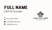 Pixel Skull Sombrero Business Card Image Preview