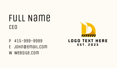 Excavator Letter D Business Card Image Preview