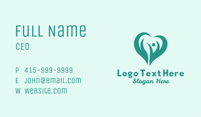 Abstract Heart Person  Business Card Image Preview