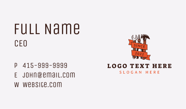 Wrench Pliers Hammer Business Card Design Image Preview