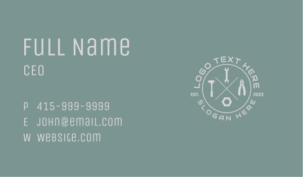 Handyman Tools Wordmark Business Card Design Image Preview