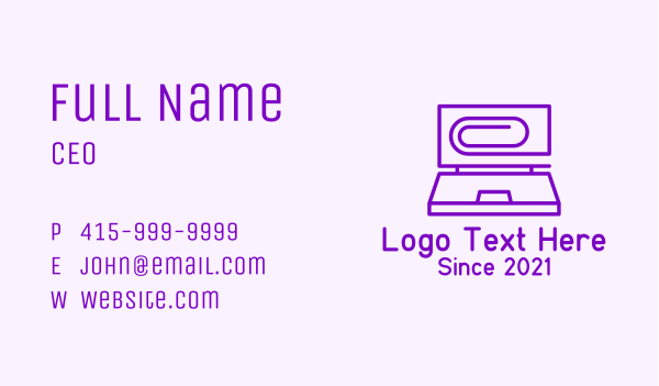 Paper Clip Laptop Business Card Design Image Preview