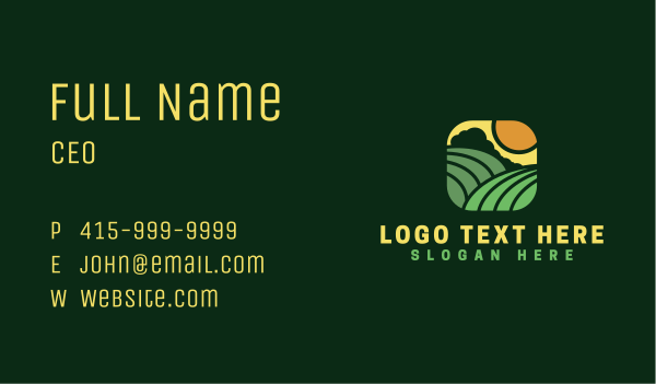 Natural Eco Farm  Business Card Design Image Preview