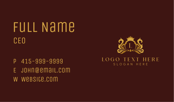 Royalty Crown Lettermark Business Card Design Image Preview