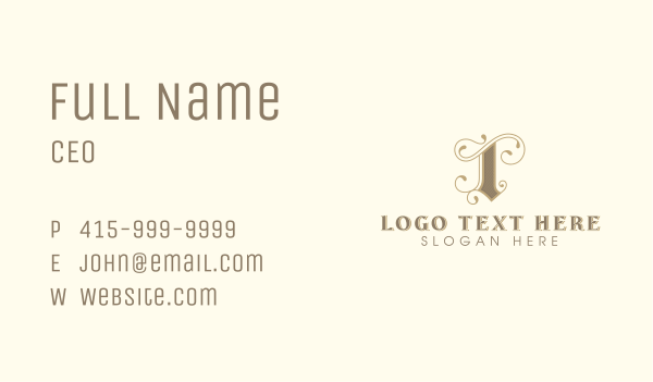 Stylish Interior Design Letter I Business Card Design Image Preview