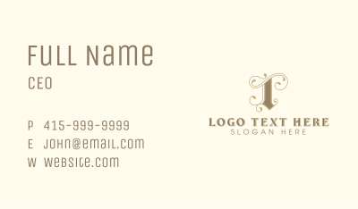 Stylish Interior Design Letter I Business Card Image Preview