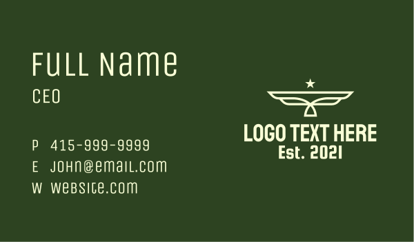 Army Star Wings Business Card Design Image Preview