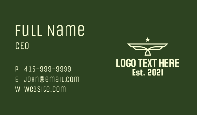 Army Star Wings Business Card Image Preview