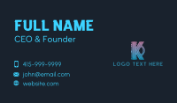 Futuristic Letter K Gaming  Business Card Design