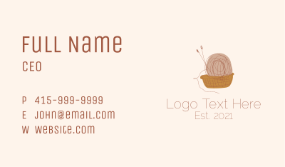Crochet Basket Knitwork Business Card Image Preview