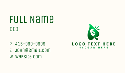 Leaf Microphone Podcast Business Card Image Preview