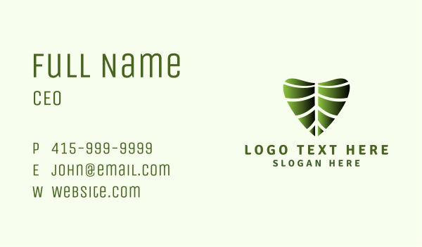 Heart Nature Leaf Business Card Design Image Preview