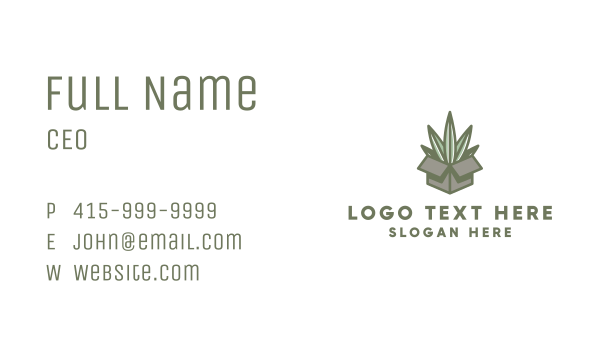 Marijuana Leaf Box Business Card Design Image Preview