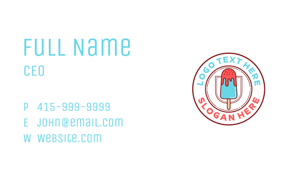 Ice Popsicle Dessert Business Card Design Image Preview