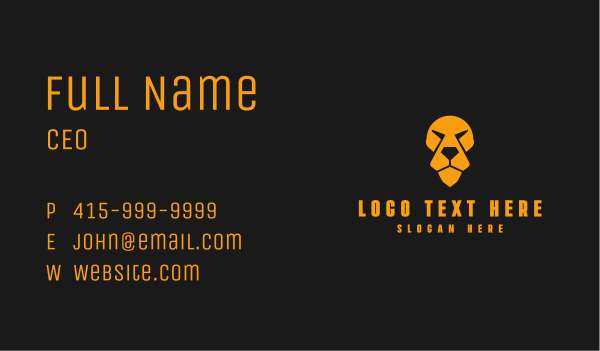 Golden Lion Diamond Business Card Design Image Preview