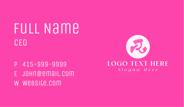 Pink Fashion Letter R Business Card Design Image Preview