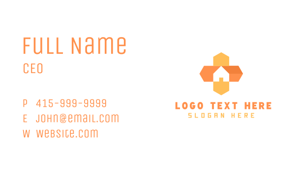 Orange House Cross Business Card Design Image Preview