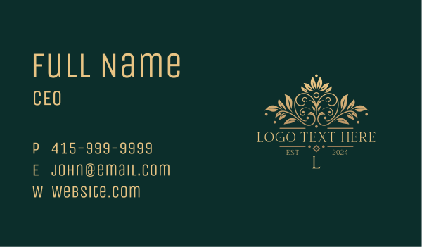 Stylish Floral Wedding Business Card Design Image Preview
