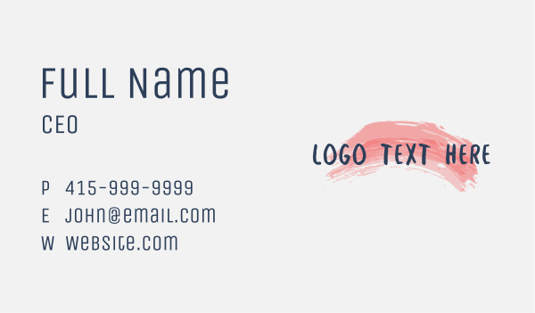 Fun Brush Stroke Wordmark Business Card Design Image Preview