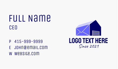 Blue Garage Mail  Business Card Image Preview