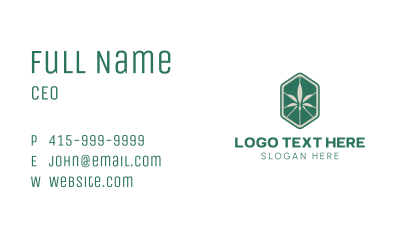 Hexagon Cannabis Emblem Business Card Image Preview