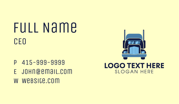 Heavy Duty Shipping Truck Business Card Design Image Preview