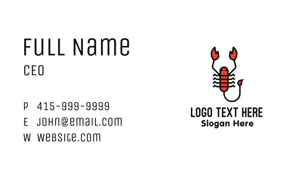 Minimalist Scorpion Business Card Design Image Preview