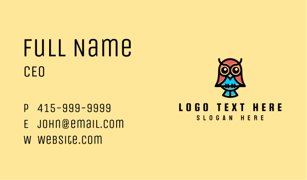 Owl Aviary Mascot Business Card Design Image Preview