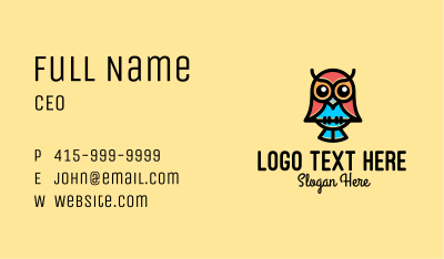 Owl Aviary Mascot Business Card