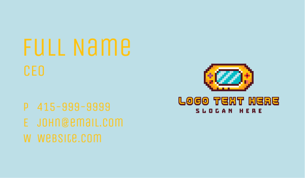 Retro Pixel Gaming Console Business Card Design Image Preview