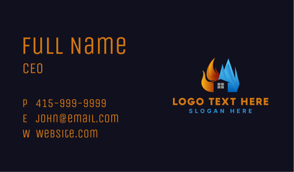 Flaming Frozen Ice House Business Card Design Image Preview