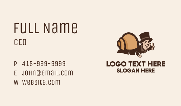 Human Snail Mascot  Business Card Design