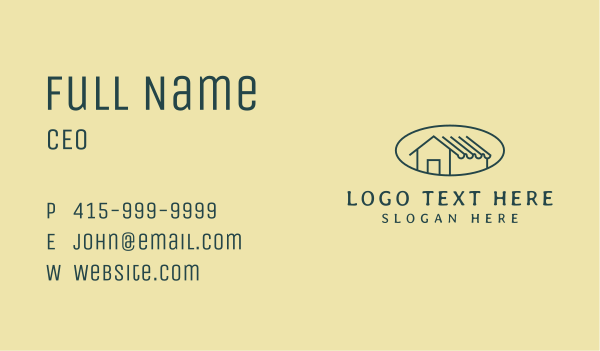 Minimalist House Roof Business Card Design Image Preview