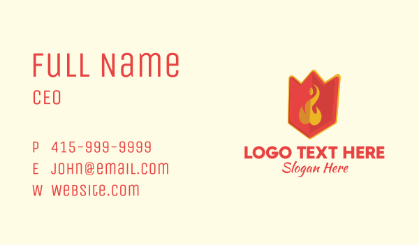 Medieval Fire Banner Business Card Design Image Preview