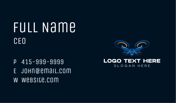 Quadcopter Arial Drone Business Card Design Image Preview