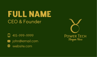 Gold Taurus Horoscope Symbol Business Card Image Preview