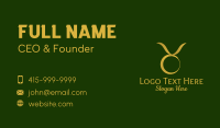 Gold Taurus Horoscope Symbol Business Card Preview