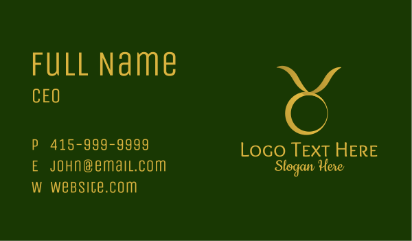 Gold Taurus Horoscope Symbol Business Card Design Image Preview