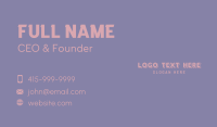 Cute Pink Playful Wordmark  Business Card Preview