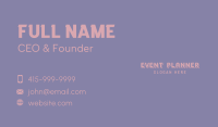 Cute Pink Playful Wordmark  Business Card Image Preview