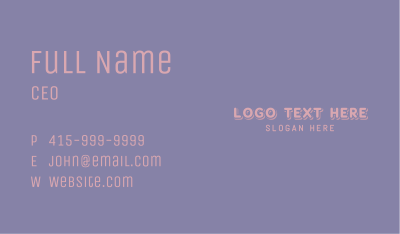 Cute Pink Playful Wordmark  Business Card Image Preview