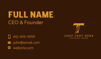 Gold Generic Letter T Business Card Preview